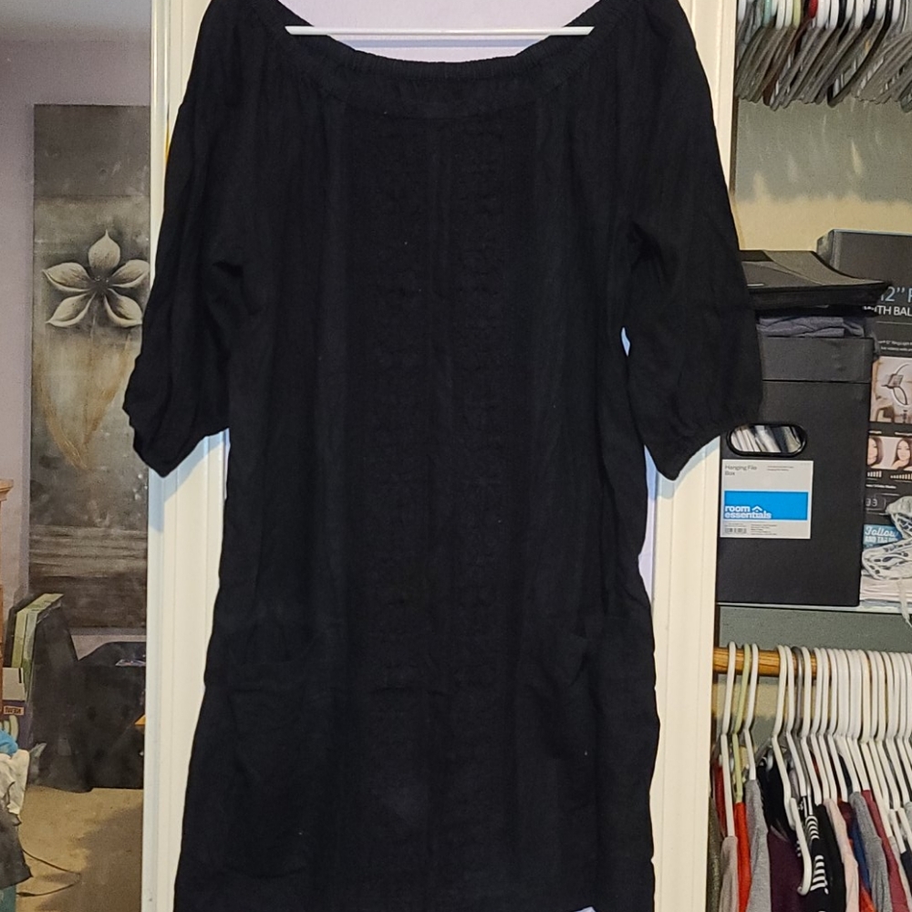 Anthropologie Large black oversized shirt/dress
